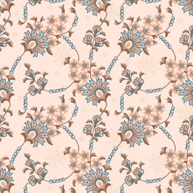 Renkli etnik desenli çiçek deseni.