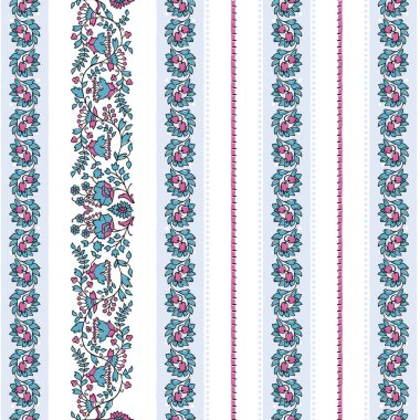 Etnik desenli kenar çiçekli arkaplan.