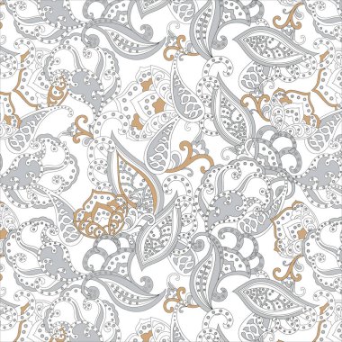 Hint tarzında kusursuz etnik şal desenli çiçek deseni.