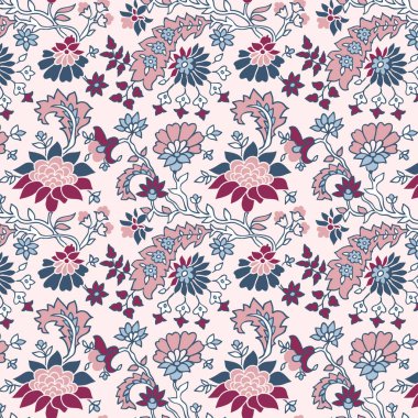 El çizimi etnik şal desenli çiçeksiz desenli arka plan.