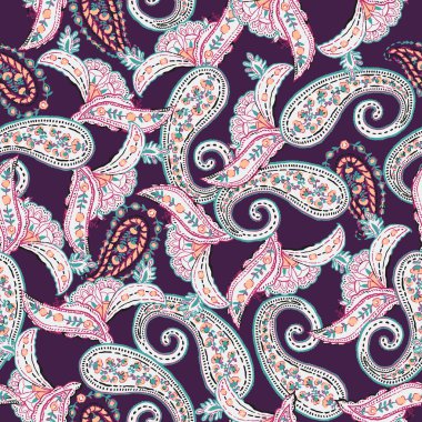 Kusursuz desenli desenli desenli desenler ve dekoratif çiçek dalları..