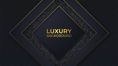 yatay düzenlenebilir vektör görüntüsünde siyah ve altın renkli lüks arkaplan