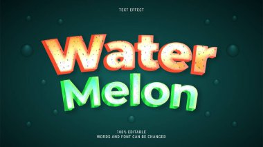 Karpuz metin efekti% 100 düzenlenebilir vektörler