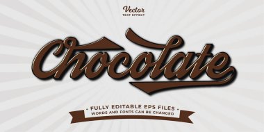 çikolata metin efekti düzenlenebilir vektör resmi