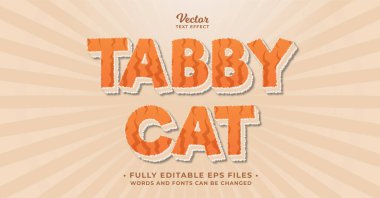 Tekir kediciğin tüylü mesaj efekti. Düzenlenebilir. sözcükler ve yazı tipleri değiştirilebilir