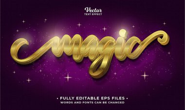altın sihirli metin efekti düzenlenebilir vektör resmi