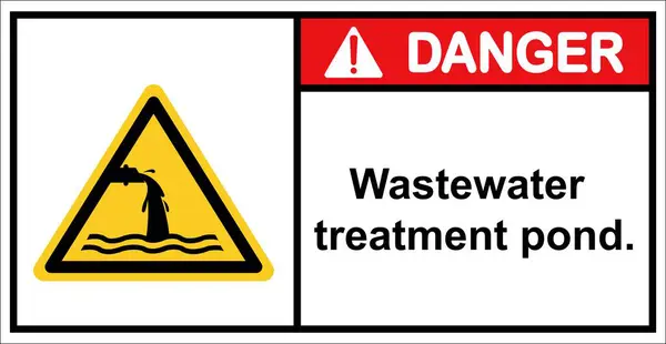 stock vector Wastewater treatment pond,drain,chemical water,sign  danger