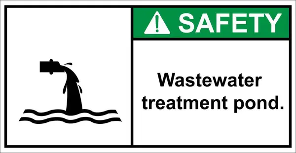 stock vector Wastewater treatment pond,drain,chemical water,sign  safety