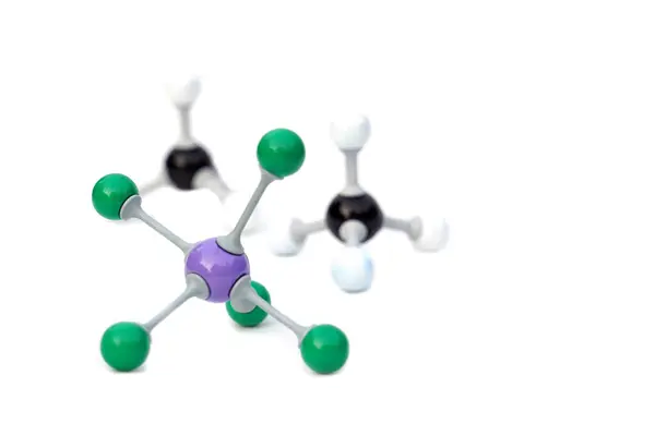 stock image Simulate Shape of covalent molecules on white background. Soft and selective focus.                               