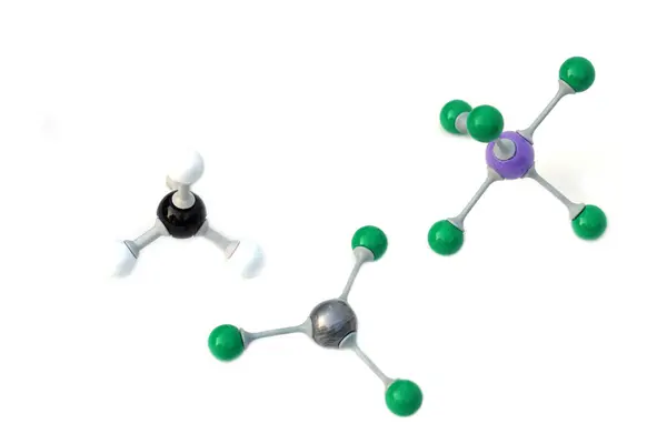 stock image Simulate Shape of covalent molecules on white background. Soft and selective focus.                               