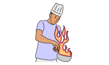 Aşçının yemek pişirme sanatı rengi