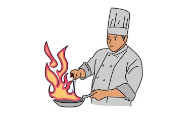 Aşçının yemek pişirme sanatı rengi