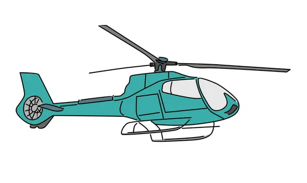 stock vector line art color of helicopter vector illustration