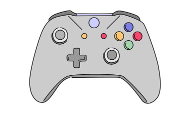 Joystick oyun denetleyicisinin çizgi sanat rengi