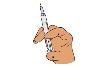 Şırıngayı tutan elin ar satırı rengi