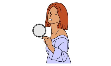 Büyüteçle çizilmiş kadın çizgisi