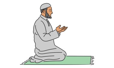 Müslümanların dua ettiği çizgi sanat rengi