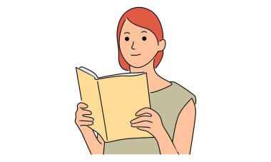 Kitap okuyan güzel bir kadın.