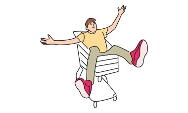 İnsanlara vektör kavramları satmak. Tramvayı olan erkek karakterler