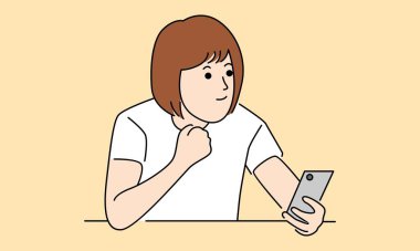 Sohbet uygulaması üzerinden konuşan bir kadın.