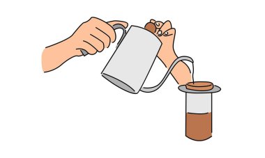 El yapımı kahve vektörü illüstrasyonu