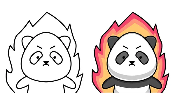 Çocuklar için sevimli kızgın panda boyama sayfası