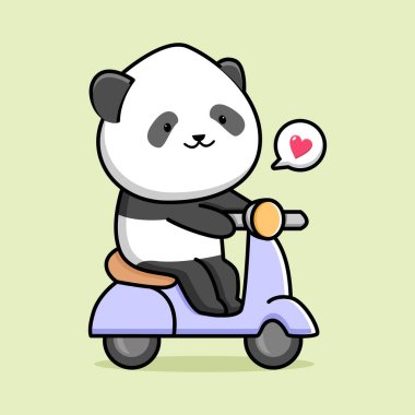 Scooter 'a binen şirin panda tasarımı.