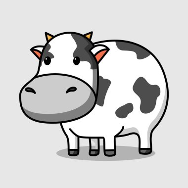 Şirin inek çizgi film tasarımı çizimi