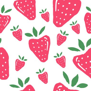 Kusursuz desenli çilek grafiği, vektör arkaplan