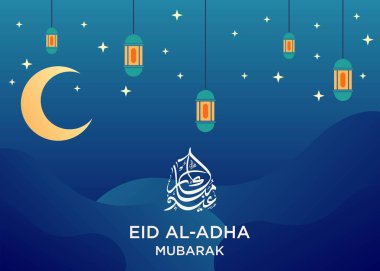 Vektör çizimi. Müslüman bayramı bayramı. Pankart, poster, broşür ve broşür için kullan