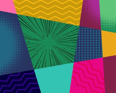 Pop sanat çizgi romanı geçmişi. Poster, afiş, broşür, reklam ve pazarlama için kullan