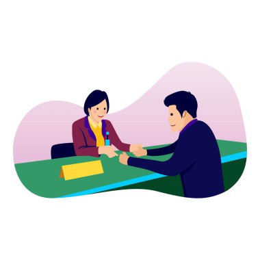 Müşteri hizmetleri kızının vektör illüstrasyonu