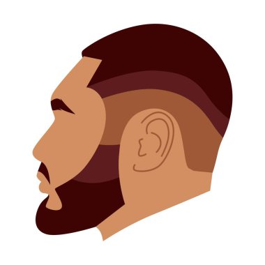 Vektör erkekler saç stili çizimi. Beyaz izole arkaplan