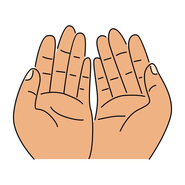 Muslim Hand praying, Isolated on white background