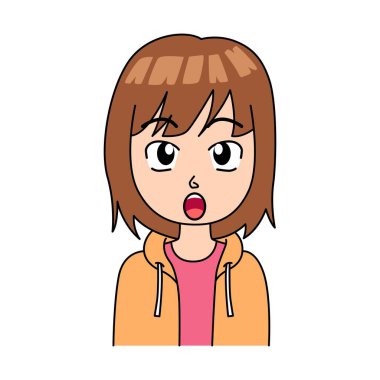 Şirin kız sürprizi. Çizgi karakter vektör tasarımı