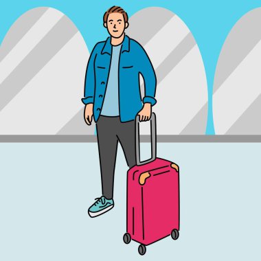 Bavul avatar karakterli genç adam.