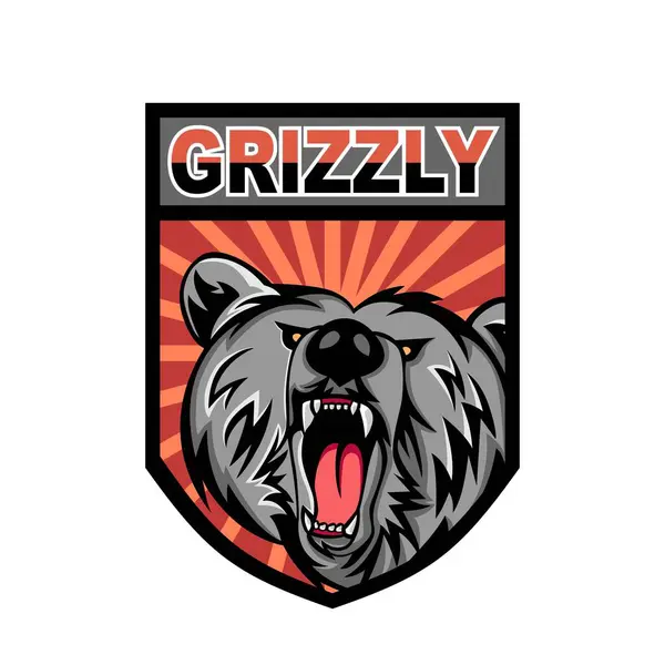 Grizzly maskot spor logosu tasarımı