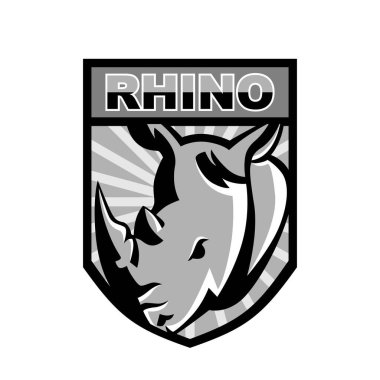 Gergedan maskotu spor logosu tasarımı