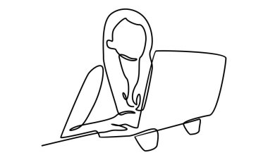 Dizüstü bilgisayarlı sürekli iş kadını sanatı