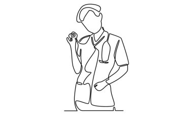 Steteskopla doktor sırasına devam edin.