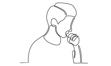 Soğuk algınlığı ve virüse yakalanmış öksüren adam kuyruğuna devam edin.