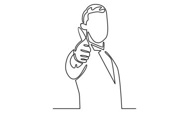 Devam eden adam başparmağını kaldırdı.