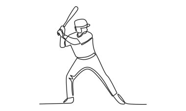 Sürekli beysbol oyuncusu çizgisi.
