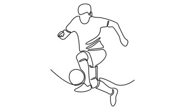 Futbolcu illüstrasyonunun aralıksız çizgisi