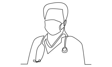 Yüz maskeli vektör çizimine devam et