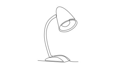 Lambanın aralıksız çizgisi masanın üzerinde. Vektör illüstrasyonu