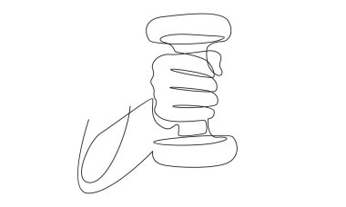 Dambıl tutarken durmaksızın çizilen bir çizgi.