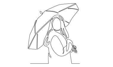 Sürekli şemsiye tutan kadın kuyruğu