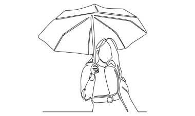 Sürekli şemsiye tutan kadın kuyruğu