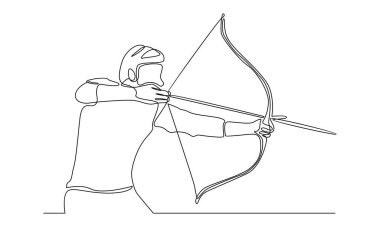 Okçu sürekli olarak hedefe doğru okçuluk yapmaya odaklanıyor.